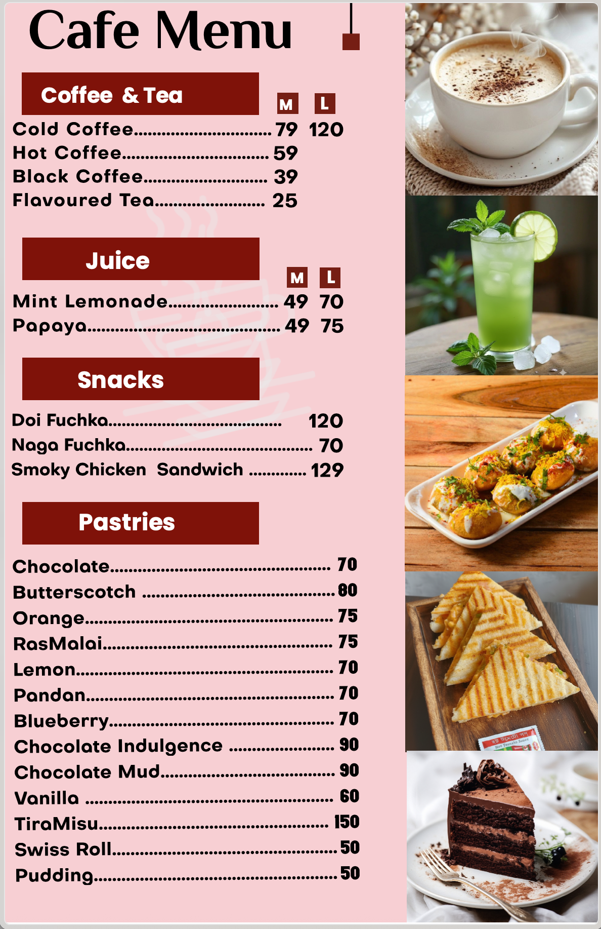 Cafe Menu